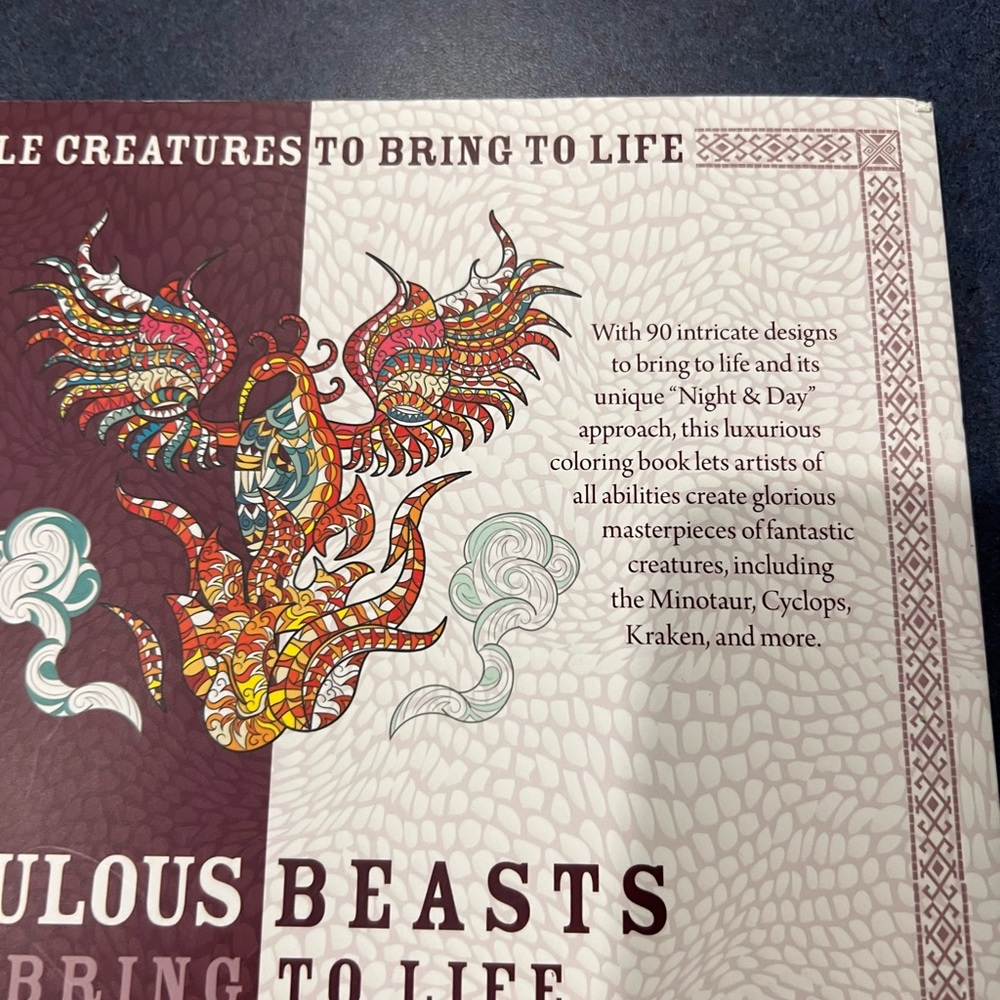 FABULOUS BEASTS:  Night and Day Adult Coloring Book  NEW - Picture 3 of 14